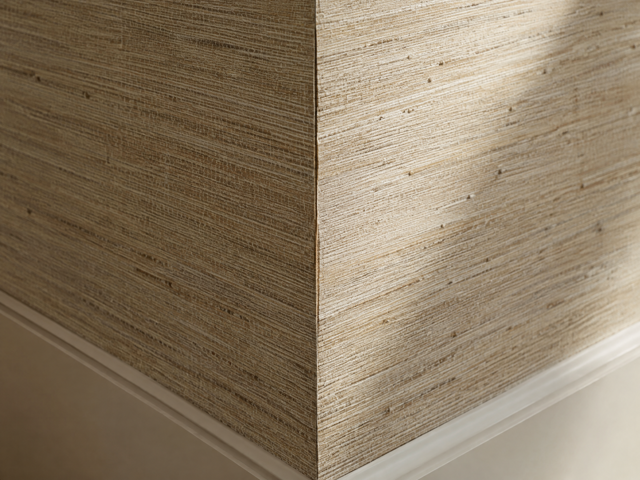 Close detail of a precisely matched wallpaper corner